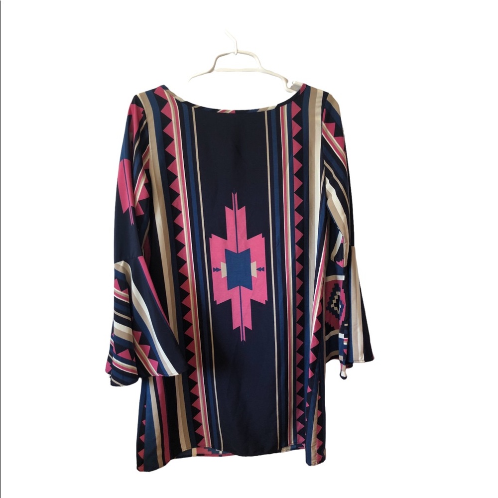 Fashion Express Women’s Dress Small Purple/Blue/Creams - Picture 1 of 7